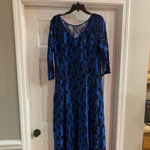 Black and blue lace dress